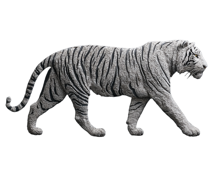 White Tiger Artwork Vinyl Car Decal Sticker – Waterproof & UV-Resistant 6.1866666666666665"
