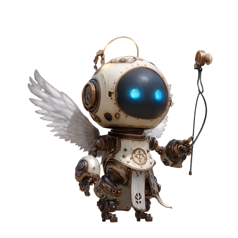 Tiny Angel Robot Vinyl Car Decal Sticker – Waterproof & UV-Resistant 3.4133333333333336"