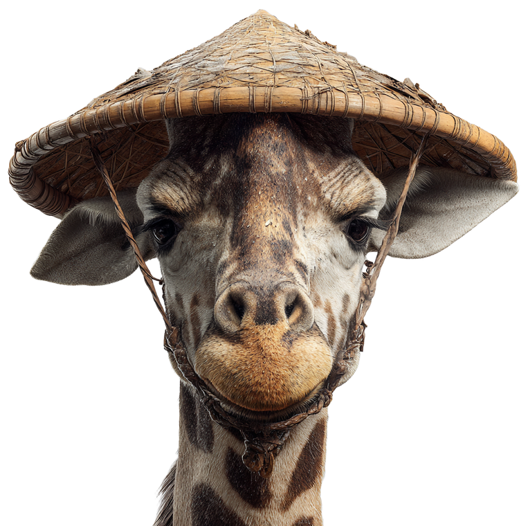 Giraffe In Hat Vinyl Car Decal Sticker – Waterproof & UV-Resistant 3.4133333333333336"