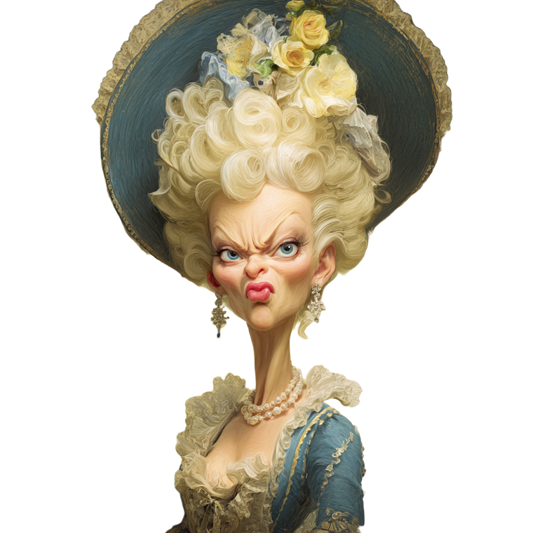 Satirical Marie Antoinette Vinyl Car Decal Sticker – Waterproof & UV-Resistant 6.826666666666667"