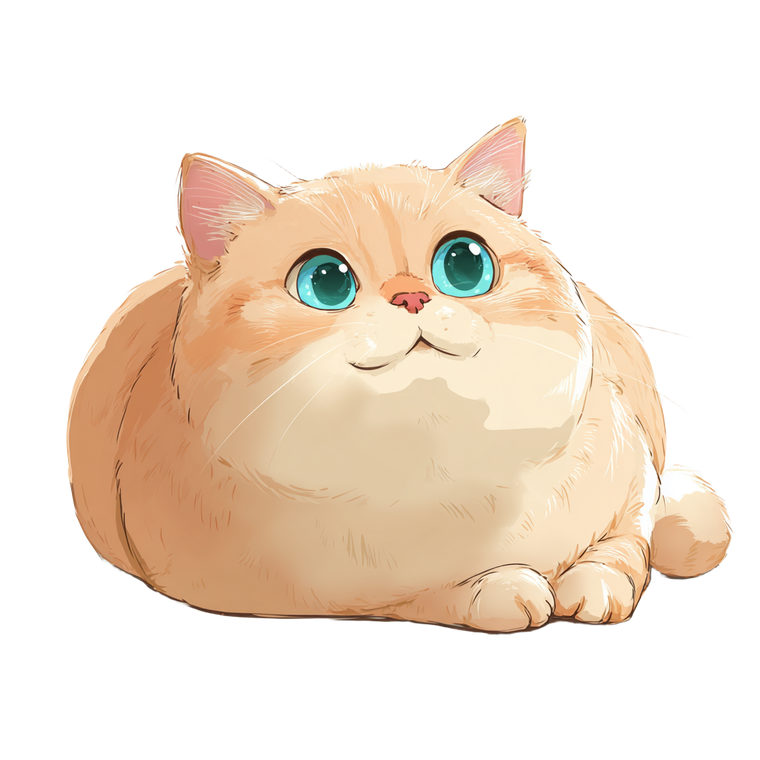 Chubby Peach Cat Vinyl Car Decal Sticker – Waterproof & UV-Resistant 3.4133333333333336"