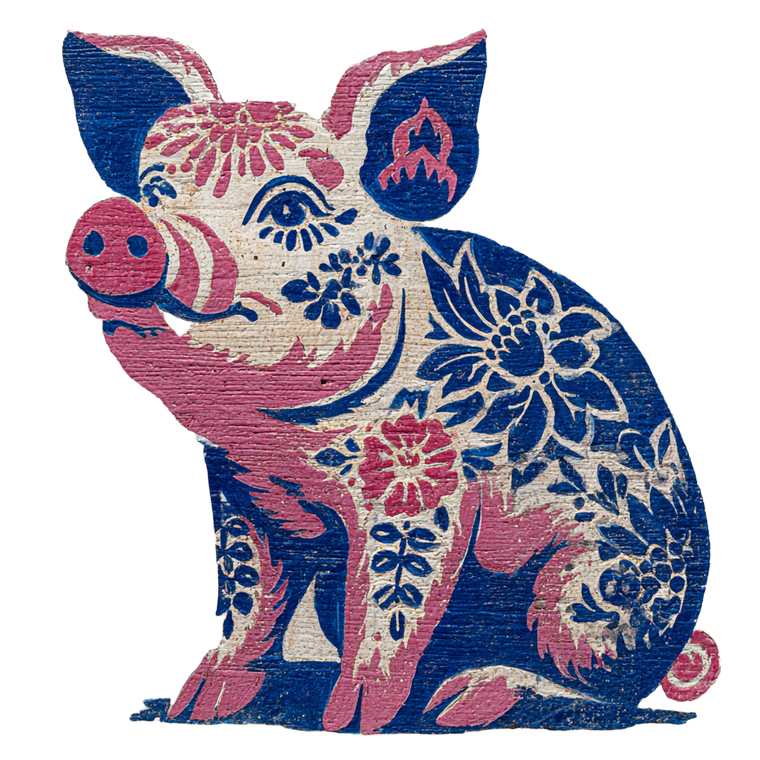 Pig Stencil Vinyl Car Decal Sticker – Waterproof & UV-Resistant 3.4133333333333336"
