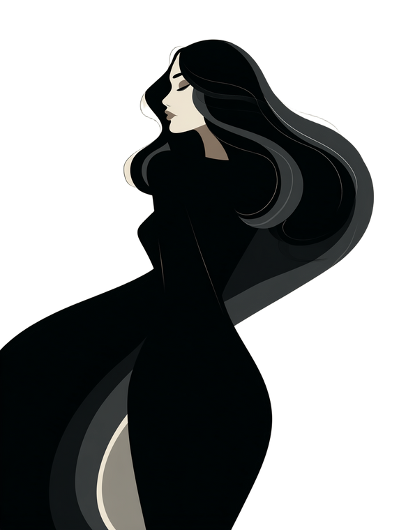 Elegant Vector Woman V3 Vinyl Car Decal Sticker – Waterproof & UV-Resistant 8.213333333333333"