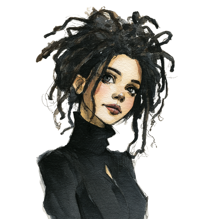 Eccentric Beauty Portrait Vinyl Car Decal Sticker – Waterproof & UV-Resistant 3.4133333333333336"