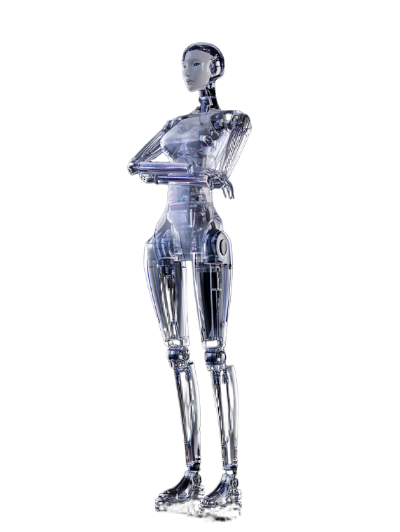 Glass Humanoid Robot Vinyl Car Decal Sticker – Waterproof & UV-Resistant 8.213333333333333"