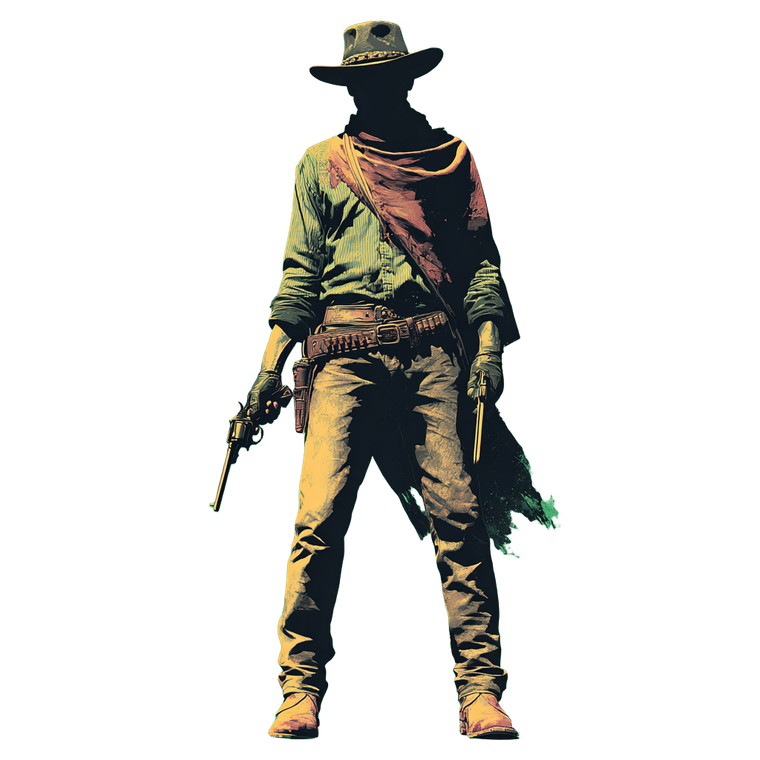 Cowboy Bandit Duel V2 Vinyl Car Decal Sticker – Waterproof & UV-Resistant 6.826666666666667"