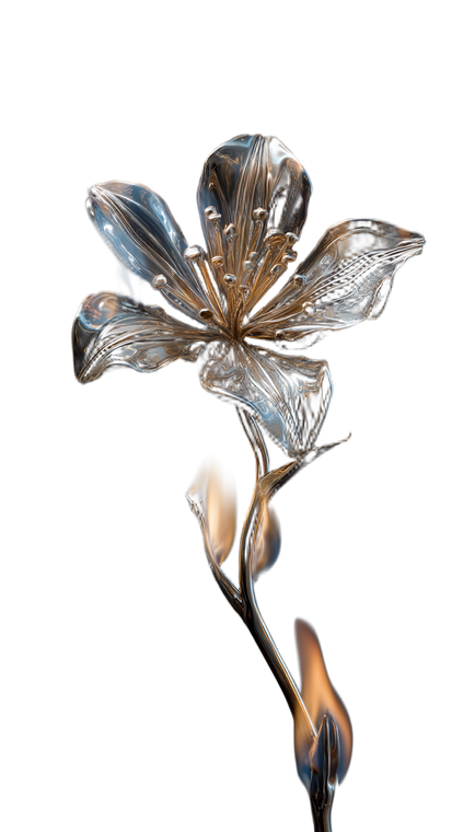 Chrome Flaming Flower Vinyl Car Decal Sticker – Waterproof & UV-Resistant 4.8533333333333335"