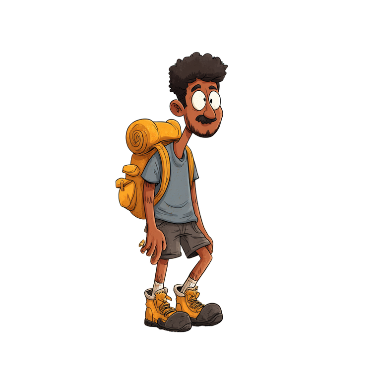 Cartoon Hiker Vinyl Car Decal Sticker – Waterproof & UV-Resistant 3.4133333333333336"
