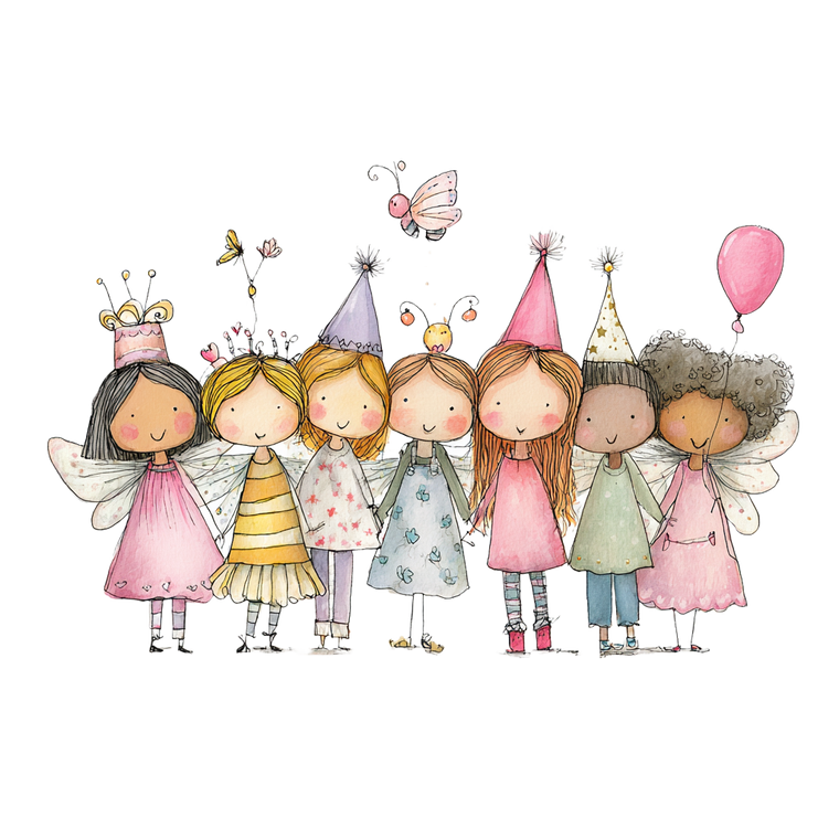 Cute Party Fairies Vinyl Car Decal Sticker – Waterproof & UV-Resistant 6.826666666666667"