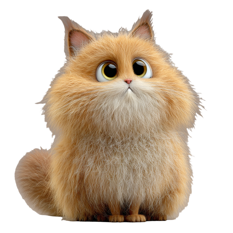 Fluffy Cartoon Cat V6 Vinyl Car Decal Sticker – Waterproof & UV-Resistant 3.4133333333333336"