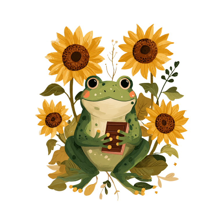 Frog With Chocolate Vinyl Car Decal Sticker – Waterproof & UV-Resistant 3.4133333333333336"