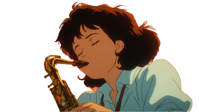 Serene Saxophone Girl Vinyl Car Decal Sticker – Waterproof & UV-Resistant 5.4