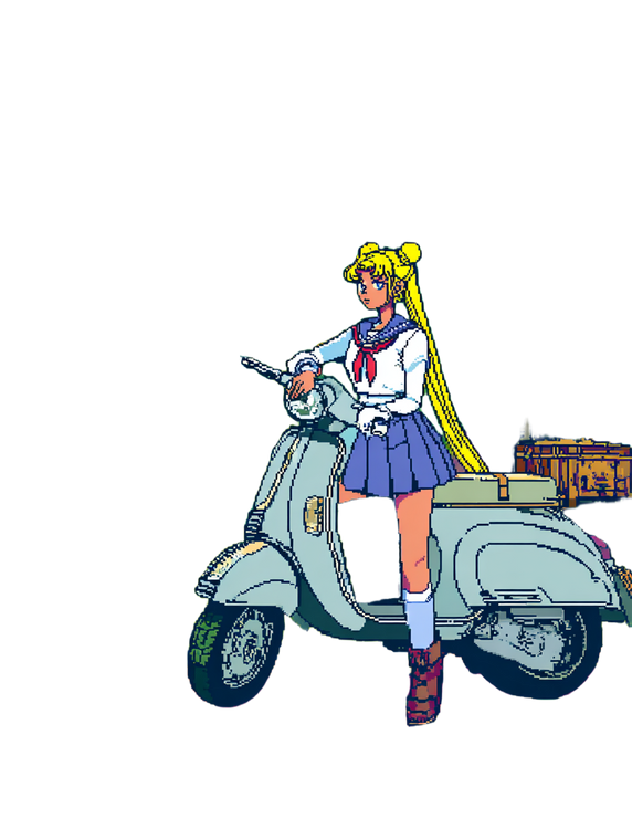 Sailor Moon Scooter Vinyl Car Decal Sticker – Waterproof & UV-Resistant 8.213333333333333"