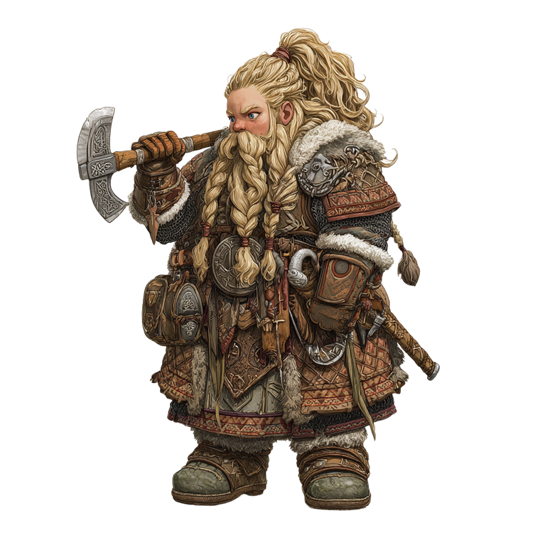 Fantasy Dwarf Warrior V16 Vinyl Car Decal Sticker – Waterproof & UV-Resistant 3.4133333333333336"