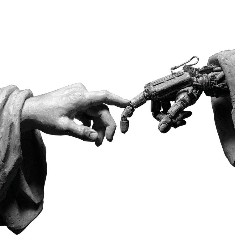 Human Robot Hands Vinyl Car Decal Sticker – Waterproof & UV-Resistant 3.4133333333333336"