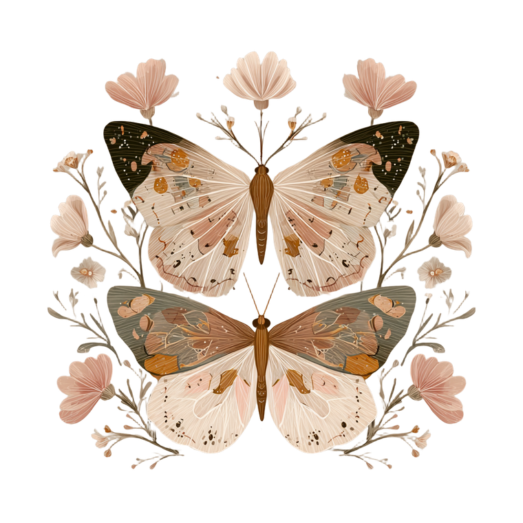 Bohemian Butterfly Illustration Vinyl Car Decal Sticker – Waterproof & UV-Resistant 6.826666666666667"
