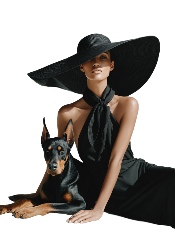 Doberman Vogue Model Vinyl Car Decal Sticker – Waterproof & UV-Resistant 8.213333333333333"