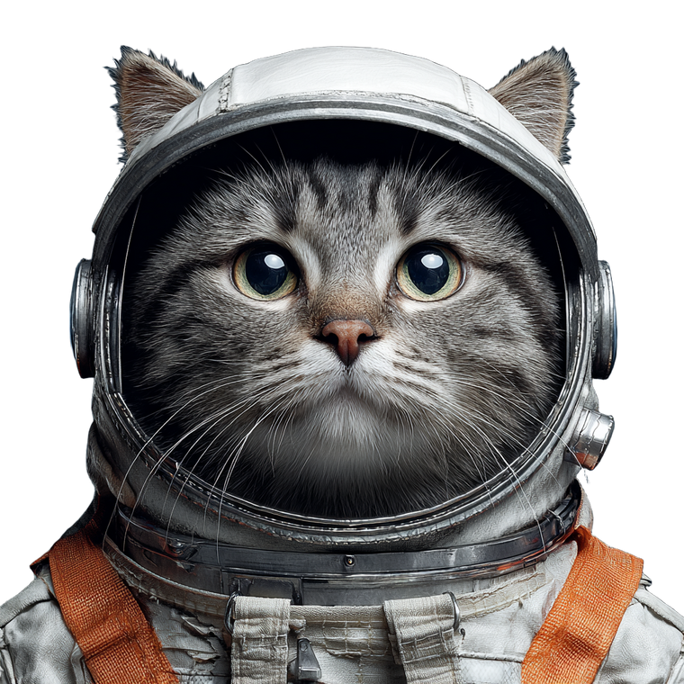 Astronaut Cat V32 Vinyl Car Decal Sticker – Waterproof & UV-Resistant 3.4133333333333336"