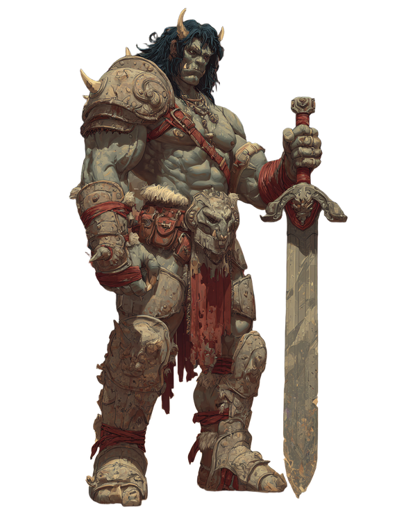 Half-Orc Gladiator Vinyl Car Decal Sticker – Waterproof & UV-Resistant 8.213333333333333"