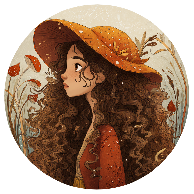 Mushroom Hat Girl Vinyl Car Decal Sticker – Waterproof & UV-Resistant 3.4133333333333336"