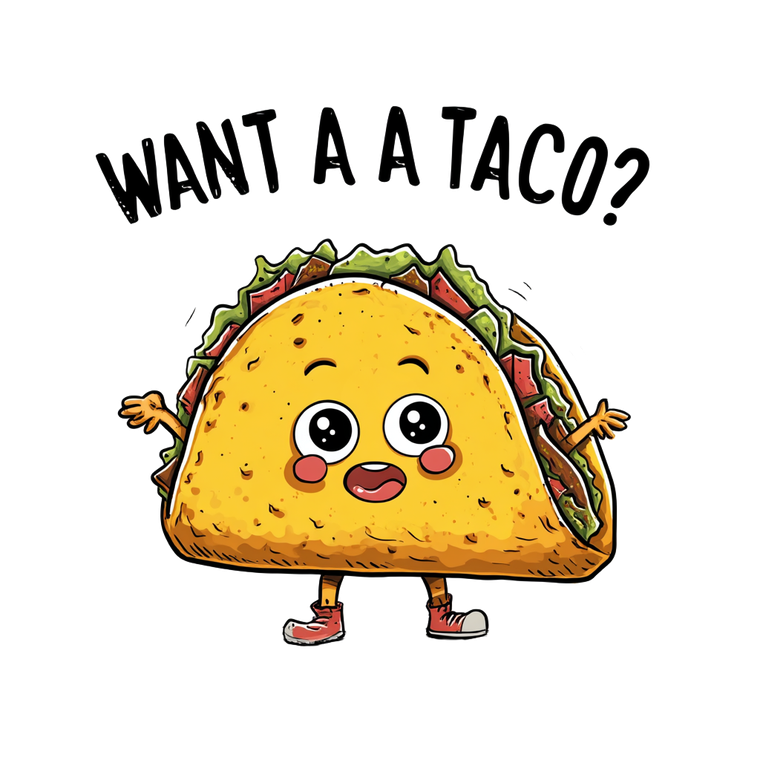Happy Taco Character Vinyl Car Decal Sticker – Waterproof & UV-Resistant 3.4133333333333336"