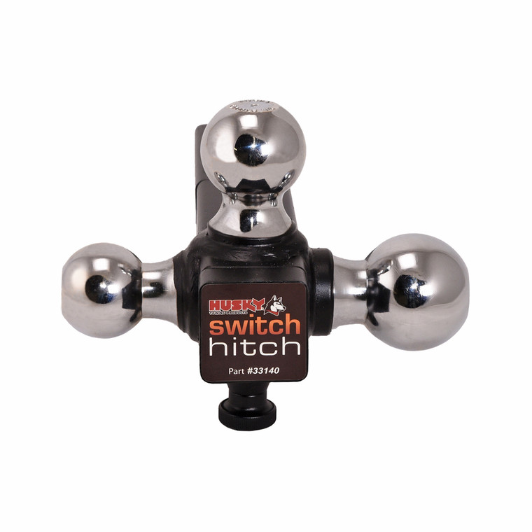 Swivel Tri-Ball Hitch | Class IV | Fits 2" Receiver | 10K GTW | 7" Shank | Husky Towing