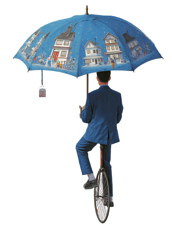 Unicycling Office Worker Vinyl Car Decal Sticker – Waterproof & UV-Resistant 4.1066666666666665"