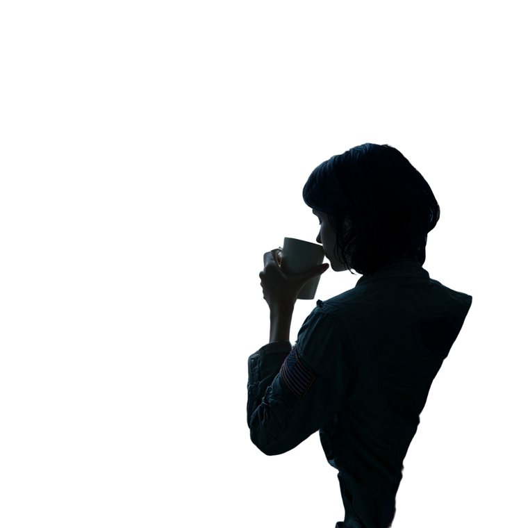 Astronaut Drinking Coffee Vinyl Car Decal Sticker – Waterproof & UV-Resistant 3.4133333333333336"