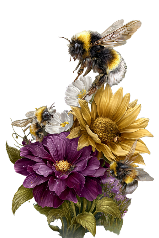 Bees And Wildflowers Vinyl Car Decal Sticker – Waterproof & UV-Resistant 4.4