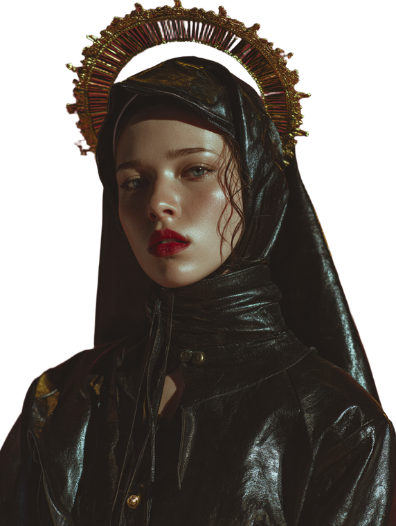 Gothic Fashion Nun Vinyl Car Decal Sticker – Waterproof & UV-Resistant 8.213333333333333"