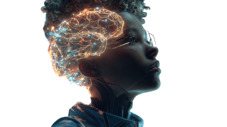 Holographic Brain Portrait Vinyl Car Decal Sticker – Waterproof & UV-Resistant 2.72"