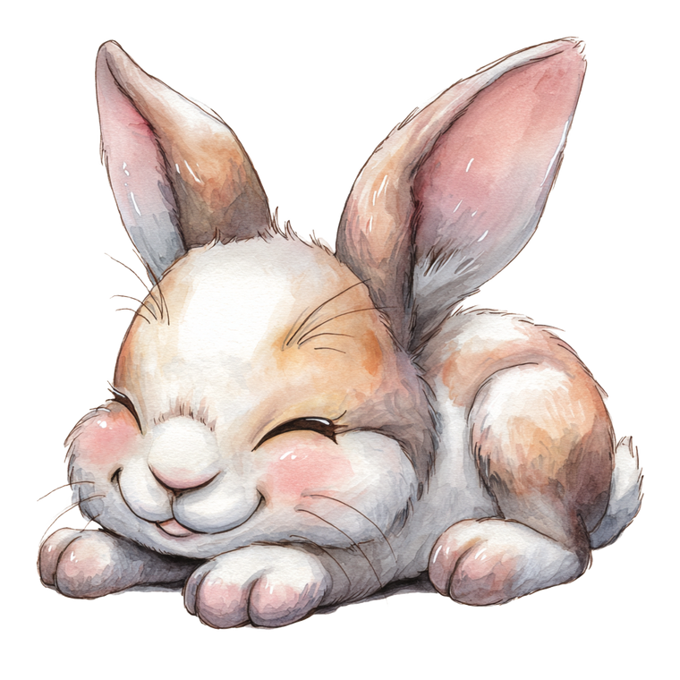 Sleeping Kawaii Rabbit Vinyl Car Decal Sticker – Waterproof & UV-Resistant 3.4133333333333336"