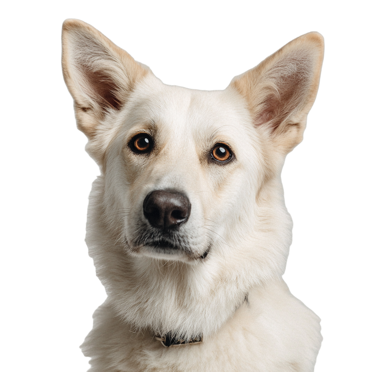 Dog On White Vinyl Car Decal Sticker – Waterproof & UV-Resistant 3.4133333333333336"