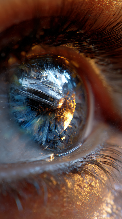 Panicked Eye Reflection Vinyl Car Decal Sticker – Waterproof & UV-Resistant 9.706666666666667"