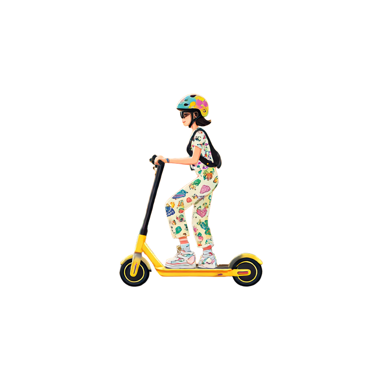 Joyful Scooter Ride V5 Vinyl Car Decal Sticker – Waterproof & UV-Resistant 6.826666666666667"