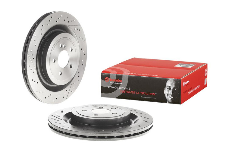 Upgrade your Brake Performance with Brembo Vented Cross Drilled Brake Rotor | High Carbon Cast Iron Material | Easy Installation | Enhanced Corrosion Resistance