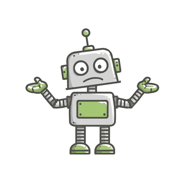Shrugging Robot Icon Vinyl Car Decal Sticker – Waterproof & UV-Resistant 3.4133333333333336"