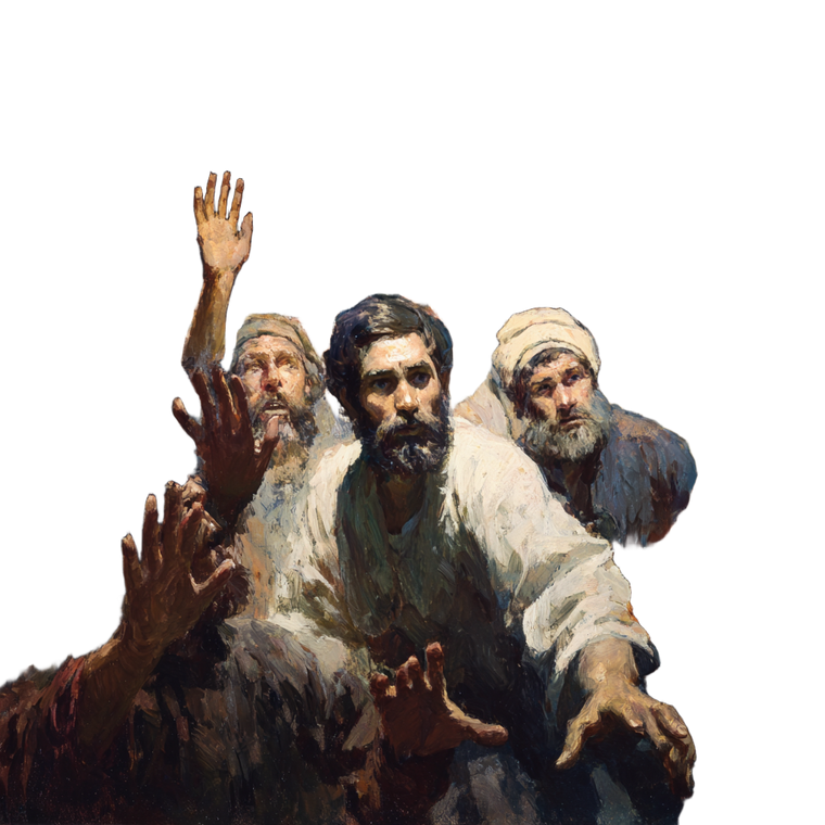 Biblical Men Crowd Vinyl Car Decal Sticker – Waterproof & UV-Resistant 3.4133333333333336"