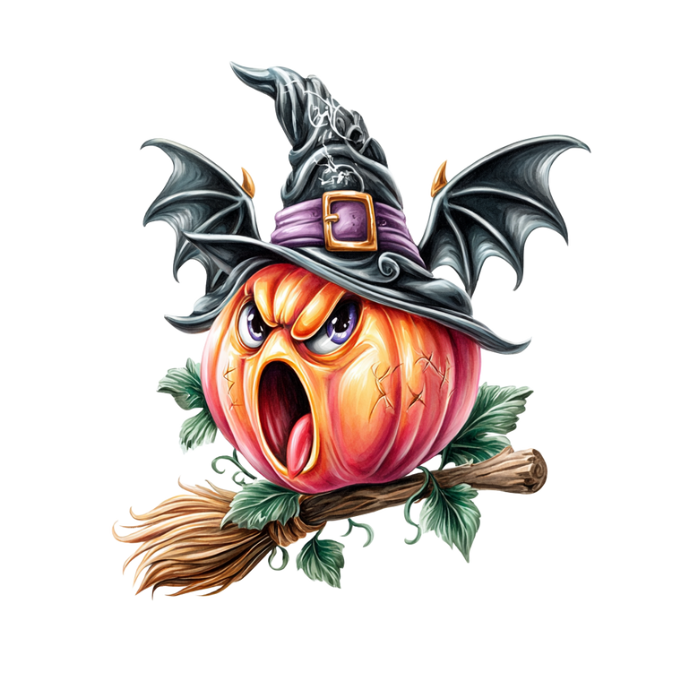Screaming Pumpkin Witch Vinyl Car Decal Sticker – Waterproof & UV-Resistant 3.4133333333333336"