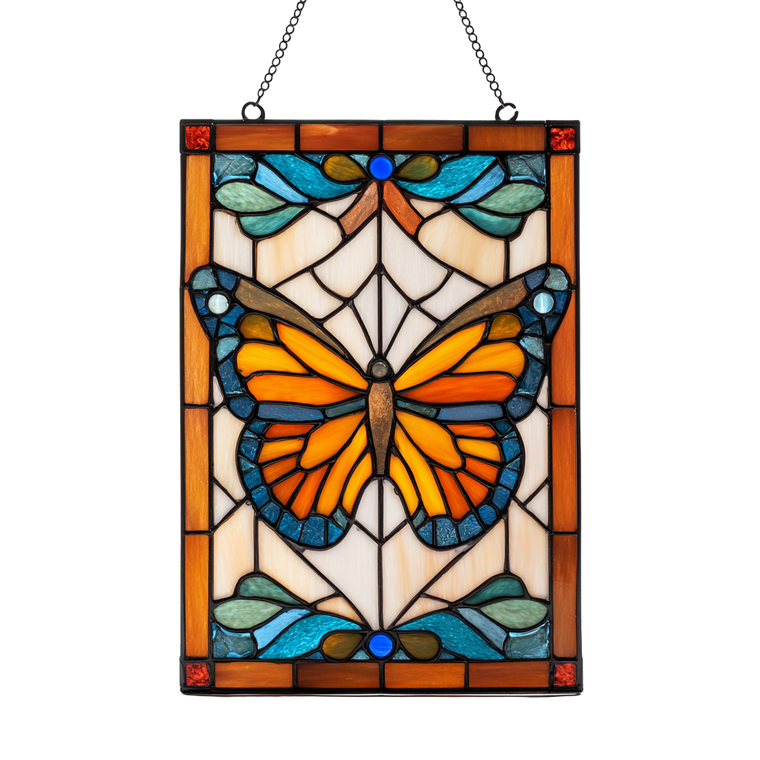 Stained Glass Butterfly V12 Vinyl Car Decal Sticker – Waterproof & UV-Resistant 3.4133333333333336"