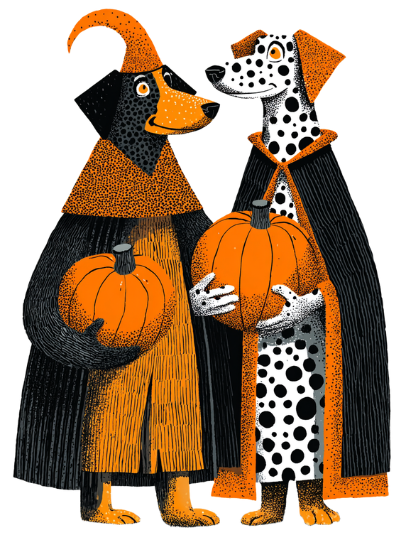 Halloween Dalmatian Poodle Vinyl Car Decal Sticker – Waterproof & UV-Resistant 4.1066666666666665"