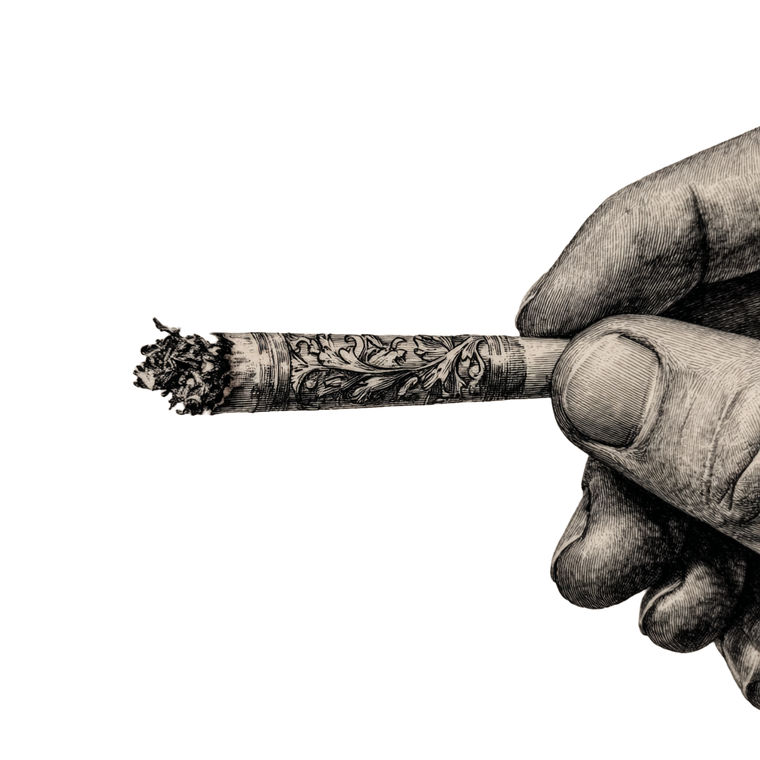 Durer-Style Cigarette Vinyl Car Decal Sticker – Waterproof & UV-Resistant 3.4133333333333336"