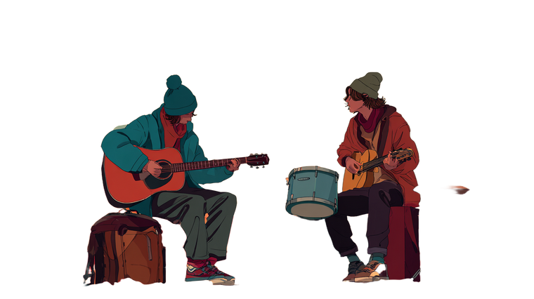 Autumn Musicians Vinyl Car Decal Sticker – Waterproof & UV-Resistant 2.72"