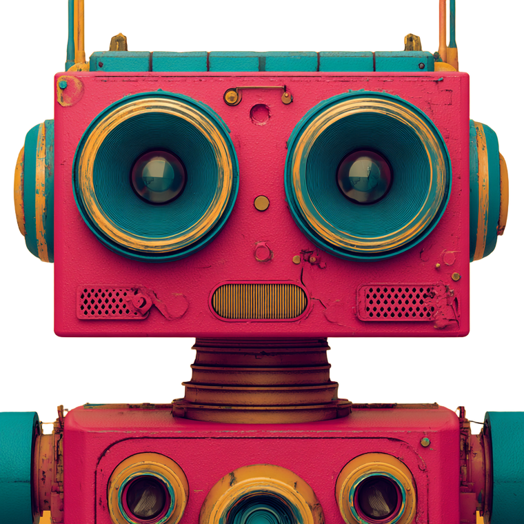 Speaker Robot Face Vinyl Car Decal Sticker – Waterproof & UV-Resistant 3.4133333333333336"