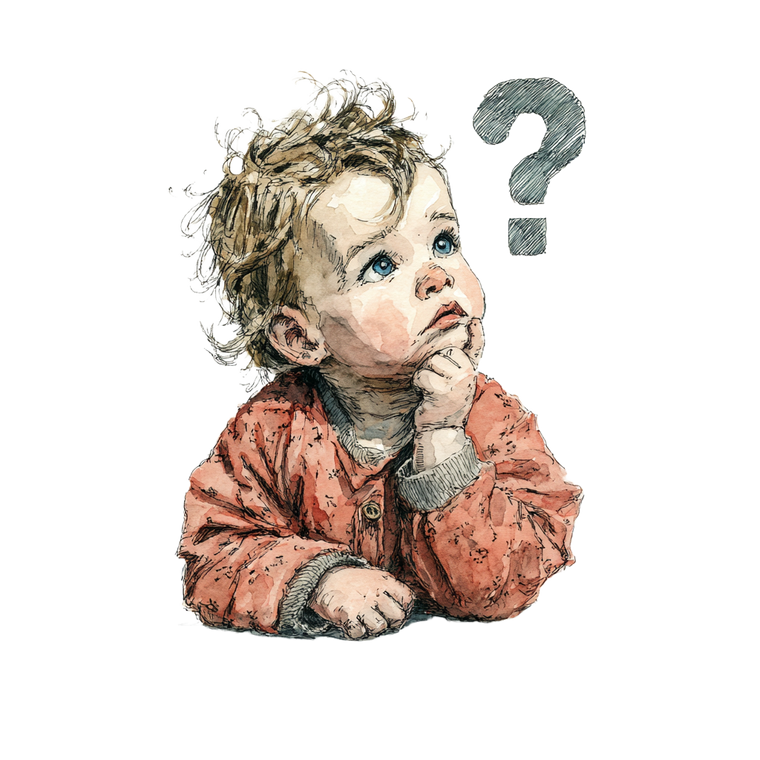 Questioning Infant Vinyl Car Decal Sticker – Waterproof & UV-Resistant 3.4133333333333336"