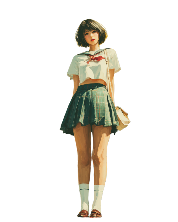 Cute School Girl V16 Vinyl Car Decal Sticker – Waterproof & UV-Resistant 8.0"