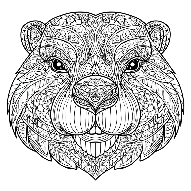 Mandala Beaver Head Vinyl Car Decal Sticker – Waterproof & UV-Resistant 3.4133333333333336"