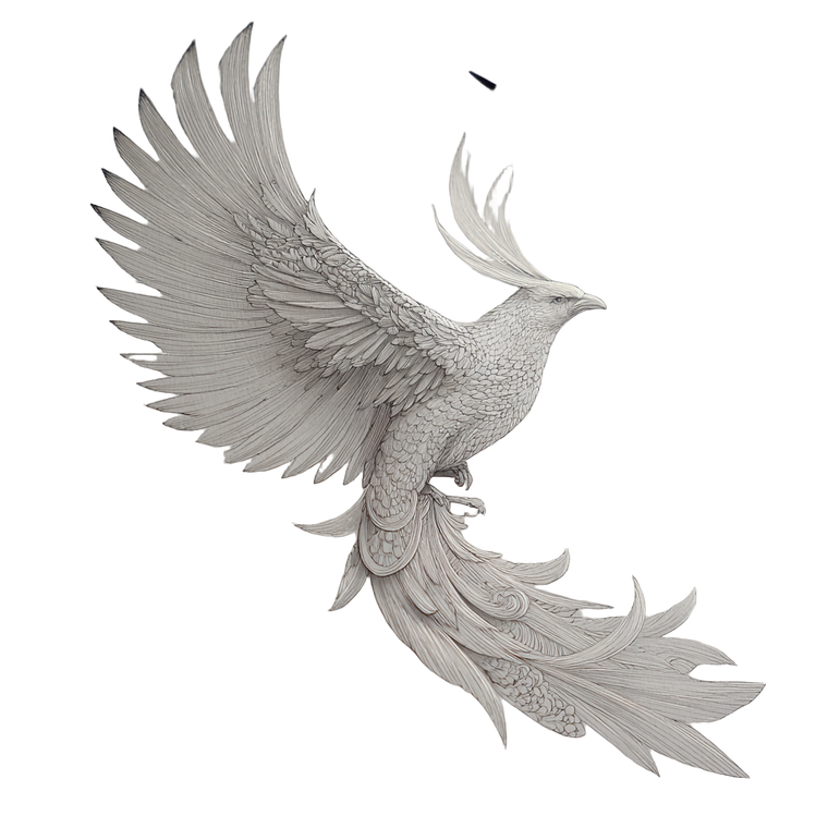 Elegant Phoenix Sketch V2 Vinyl Car Decal Sticker – Waterproof & UV-Resistant 3.4133333333333336"