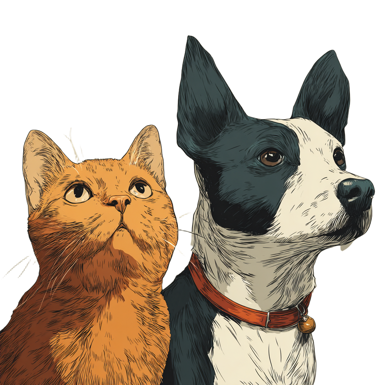 Cat And Dog V18 Vinyl Car Decal Sticker – Waterproof & UV-Resistant 6.826666666666667"