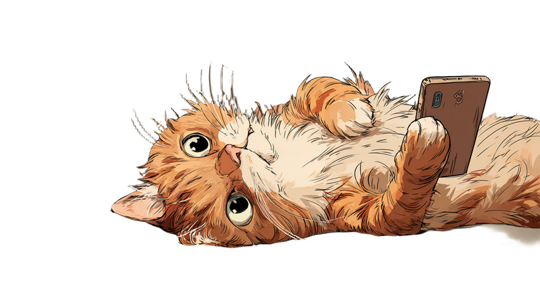 Ginger Cat Scrolls Vinyl Car Decal Sticker – Waterproof & UV-Resistant 2.72"